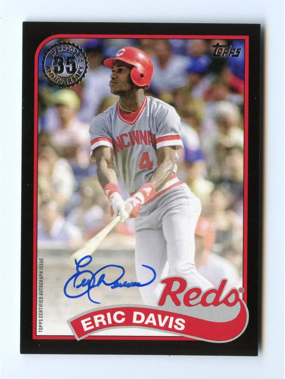 2024 Topps Series 2 1989 Topps Baseball Autographs Eric Davis Black 19 /199 Auto